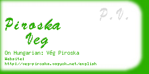 piroska veg business card