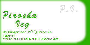 piroska veg business card